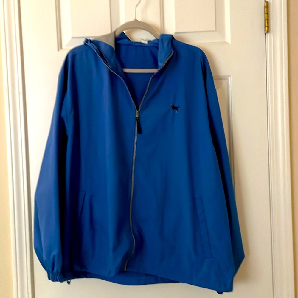 Black dog windbreaker jacket